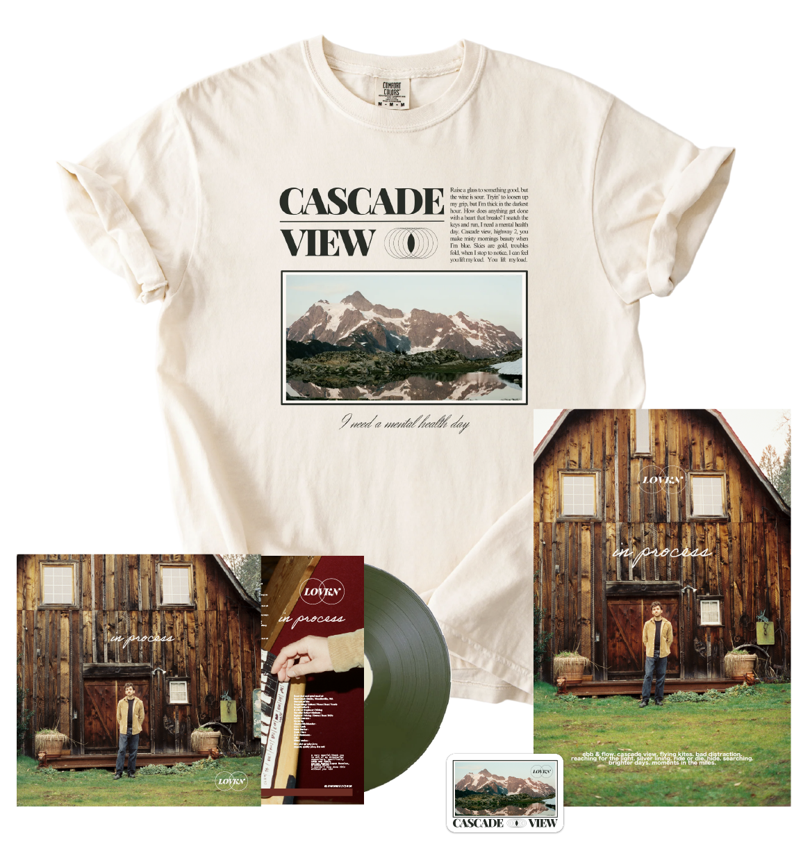 LOVKN / In Process Vinyl, Tee, Poster and Sticker - Ultimate Bundle